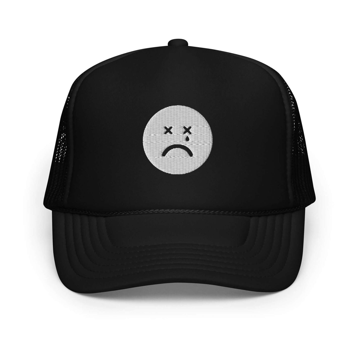 Sad Face Foam trucker hat Black