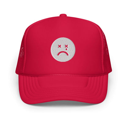 Sad Face Foam trucker hat Red