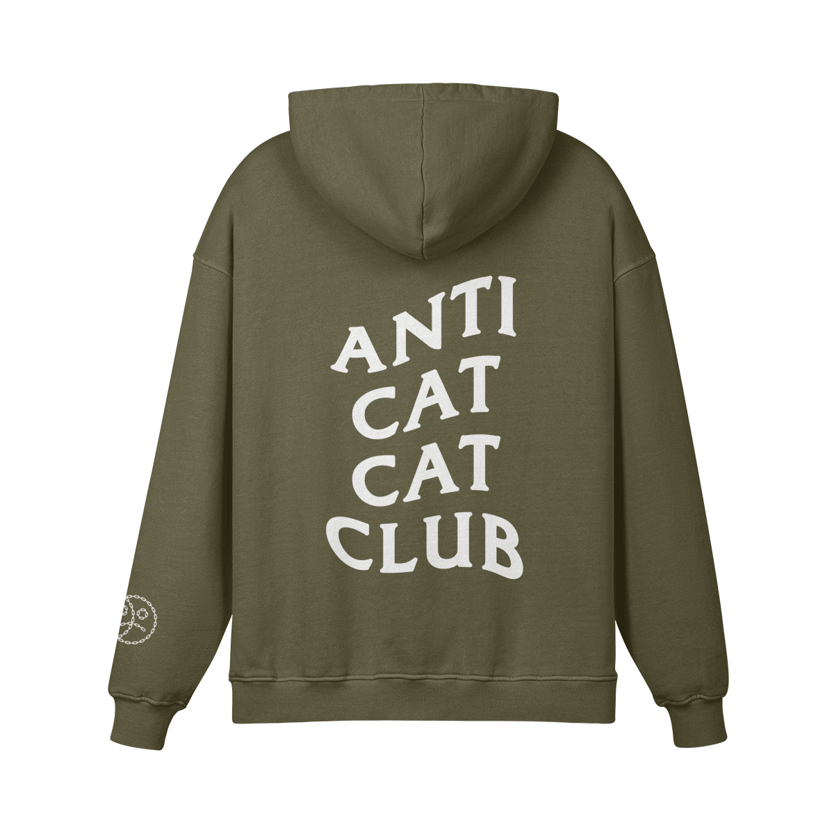 Anti Cat Cat Club Oversized Hoodie Olive Green