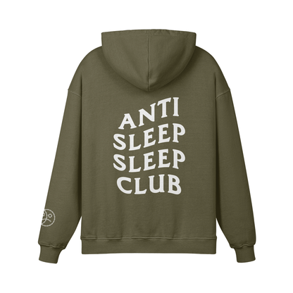 Anti Sleep Sleep Club Oversized Hoodie Olive Green