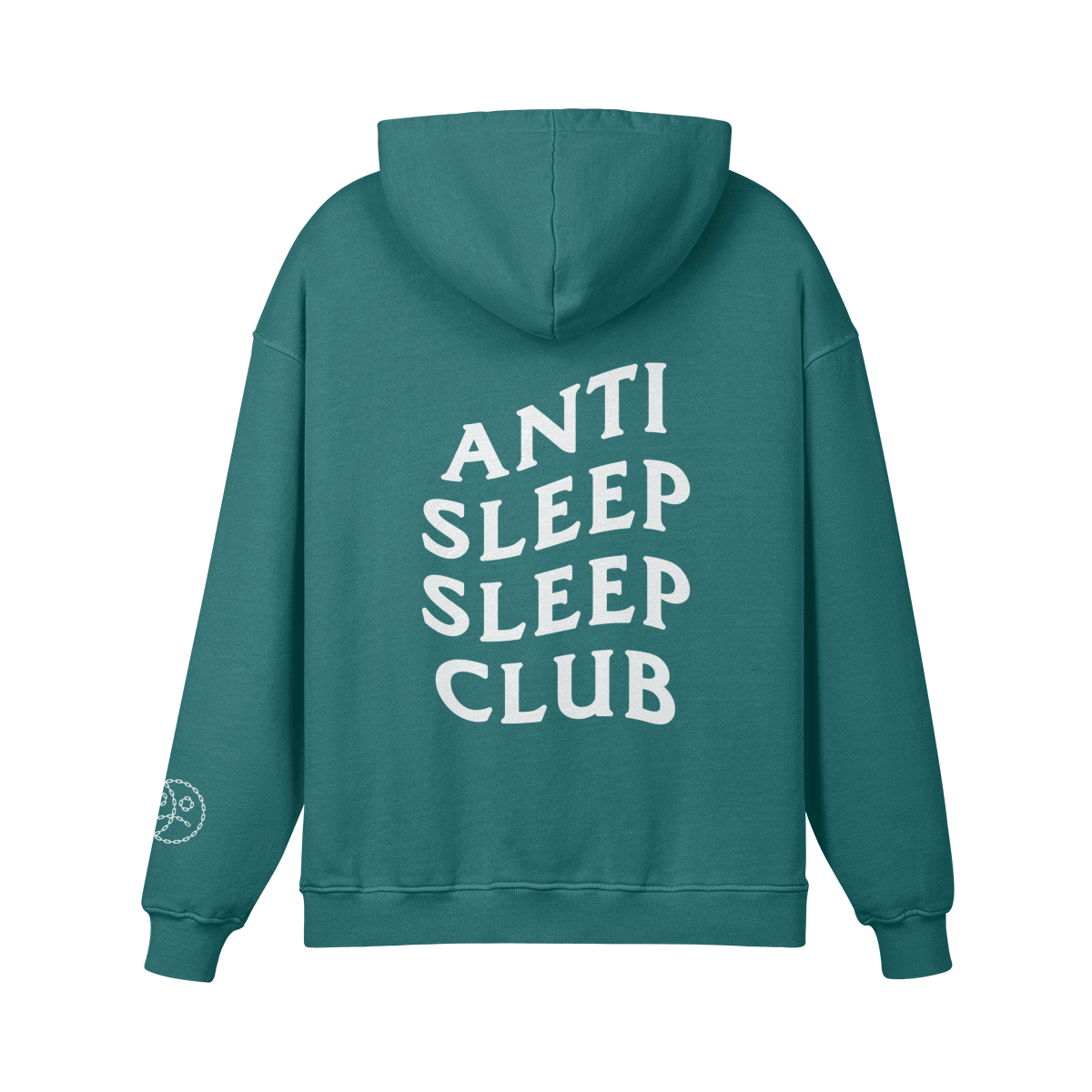 Anti Sleep Sleep Club Oversized Hoodie Blueish Green