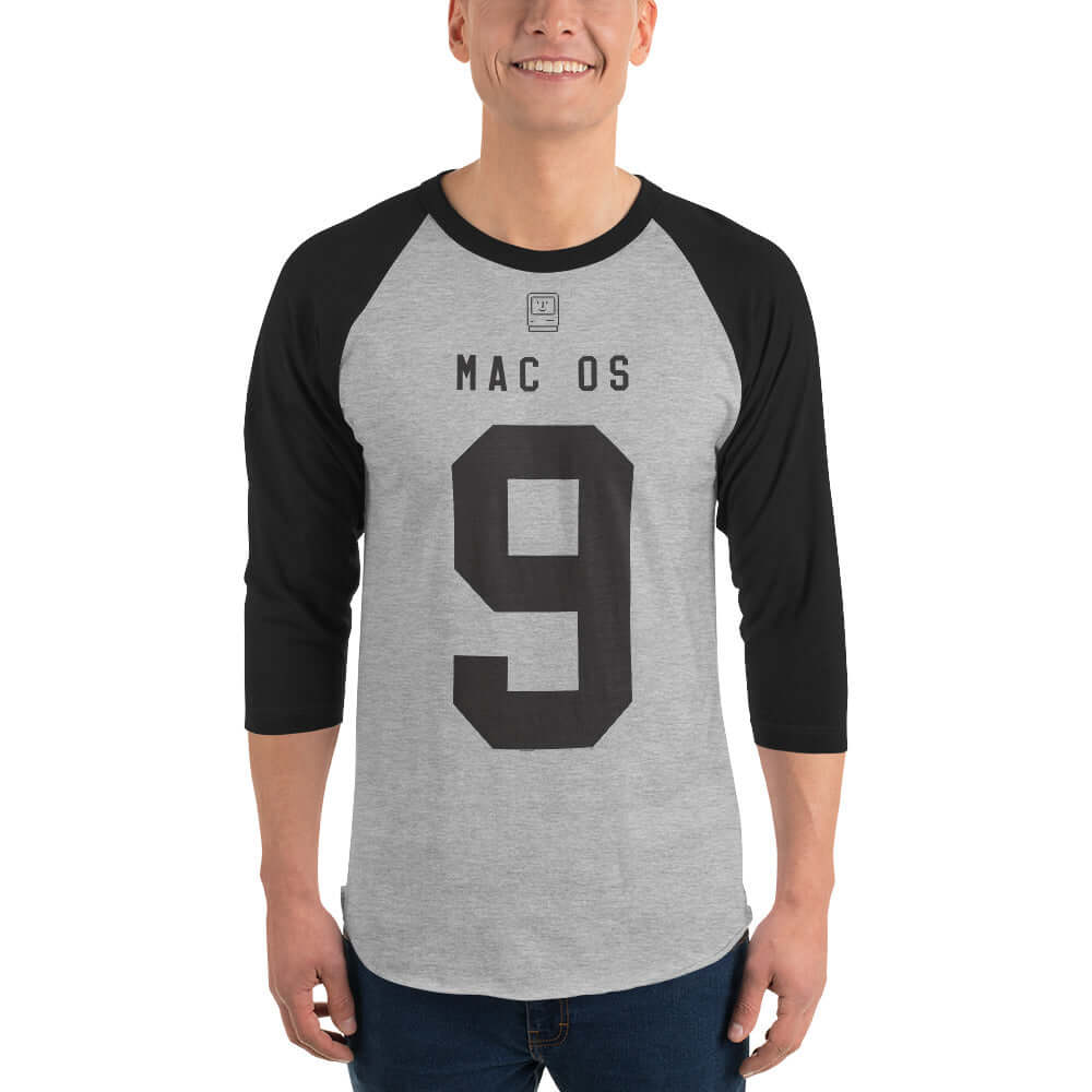MAC OS 9 3/4 sleeve raglan shirt Heather Grey/Black