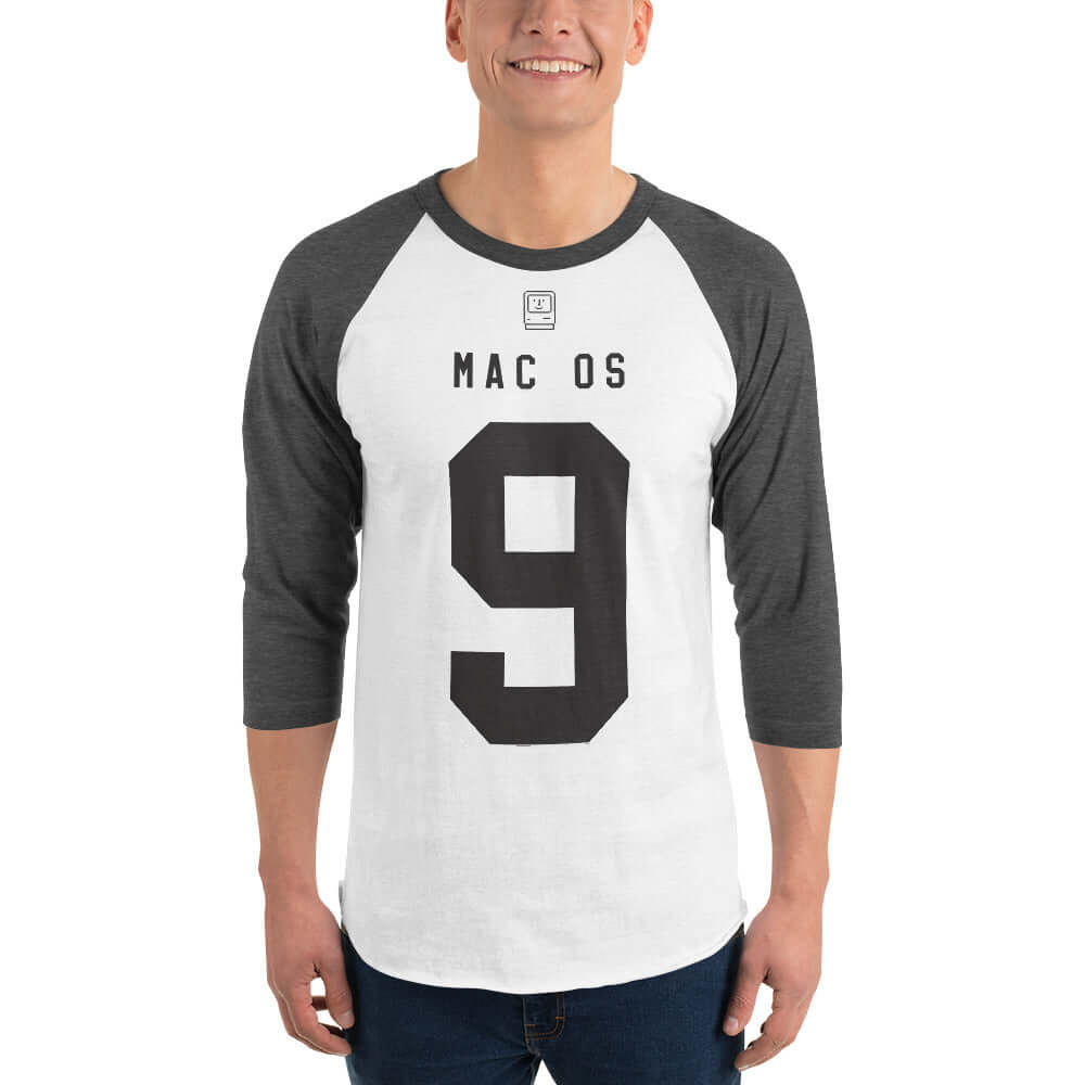 MAC OS 9 3/4 sleeve raglan shirt White/Heather Charcoal