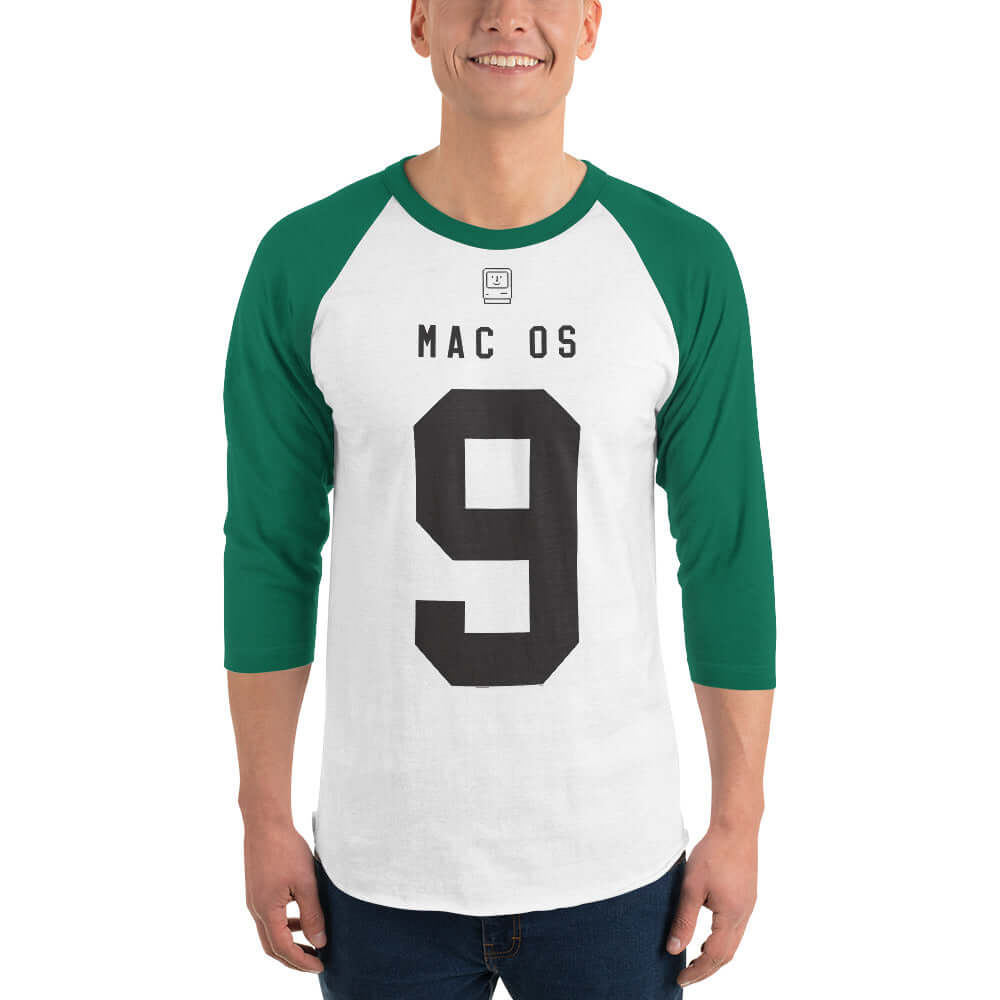 MAC OS 9 3/4 sleeve raglan shirt White/Kelly