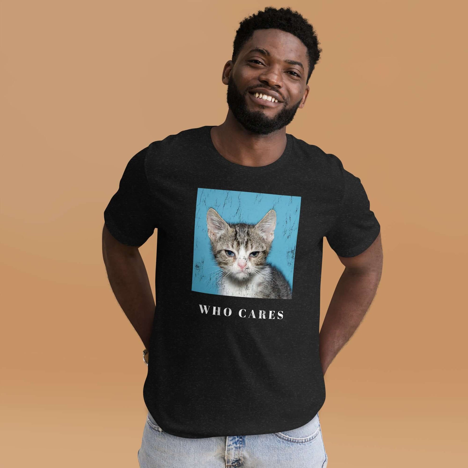 Who Cares Cat Unisex t-shirt