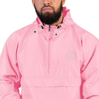 Sad Face Chain Champion Packable Jacket Pink Candy