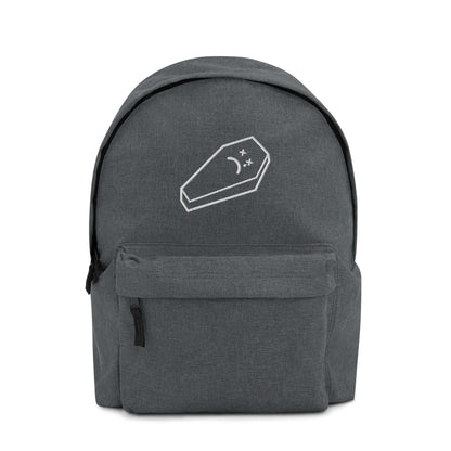 Sad Face Coffin Embroidered Backpack