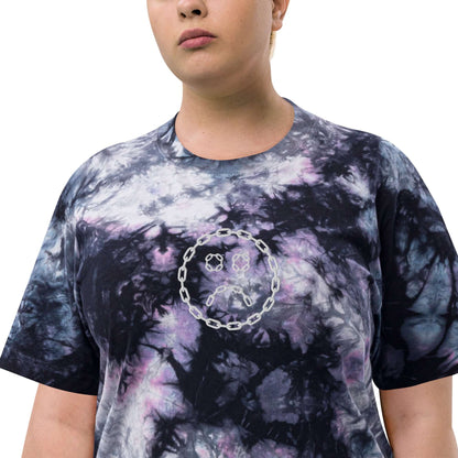 Sad Chain Face Oversized tie-dye t-shirt