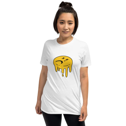 Yellow Melting Sad Face Unisex T-Shirt White