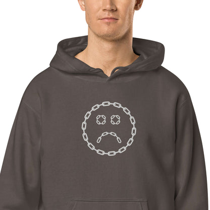 Sad Chain Face Unisex pigment-dyed hoodie